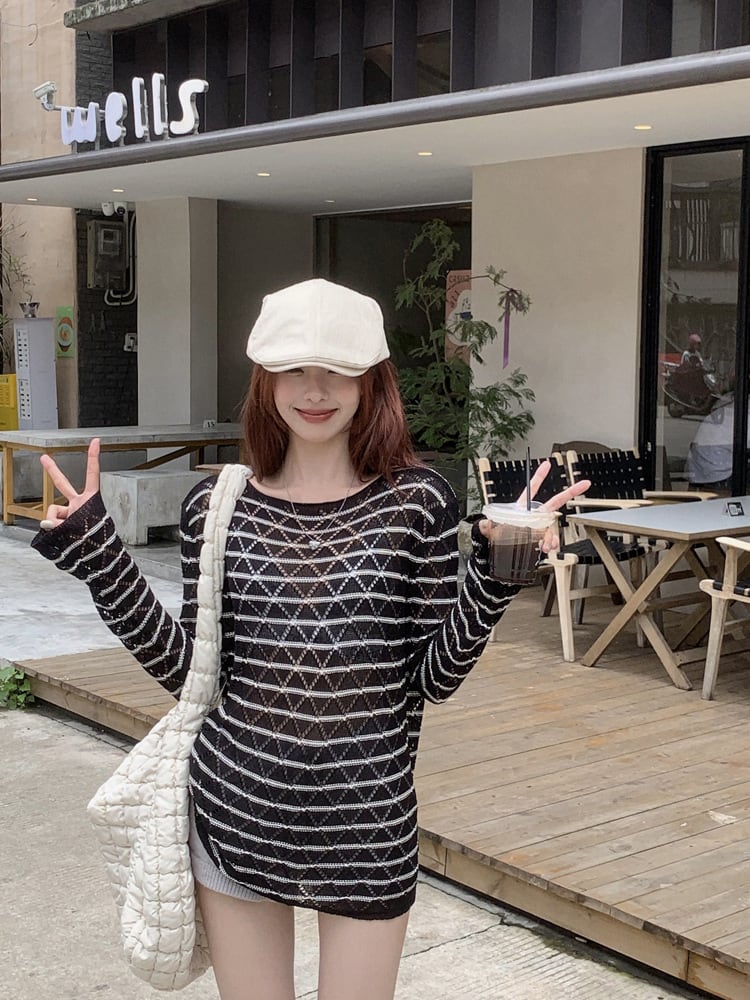 【tops】紫外線対策ニットトップス　M24280