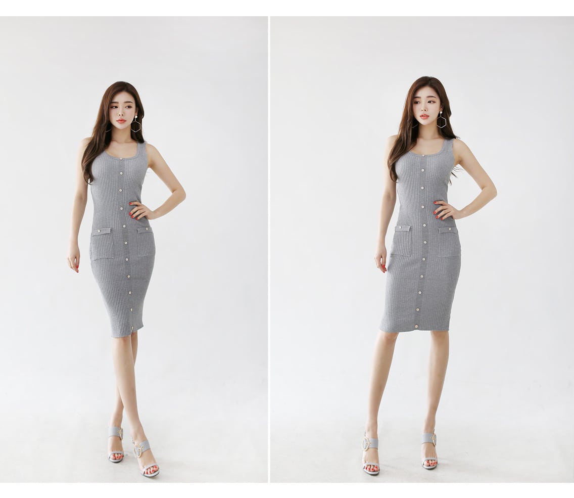 【dress】ノースリーブニットワンピース G21301