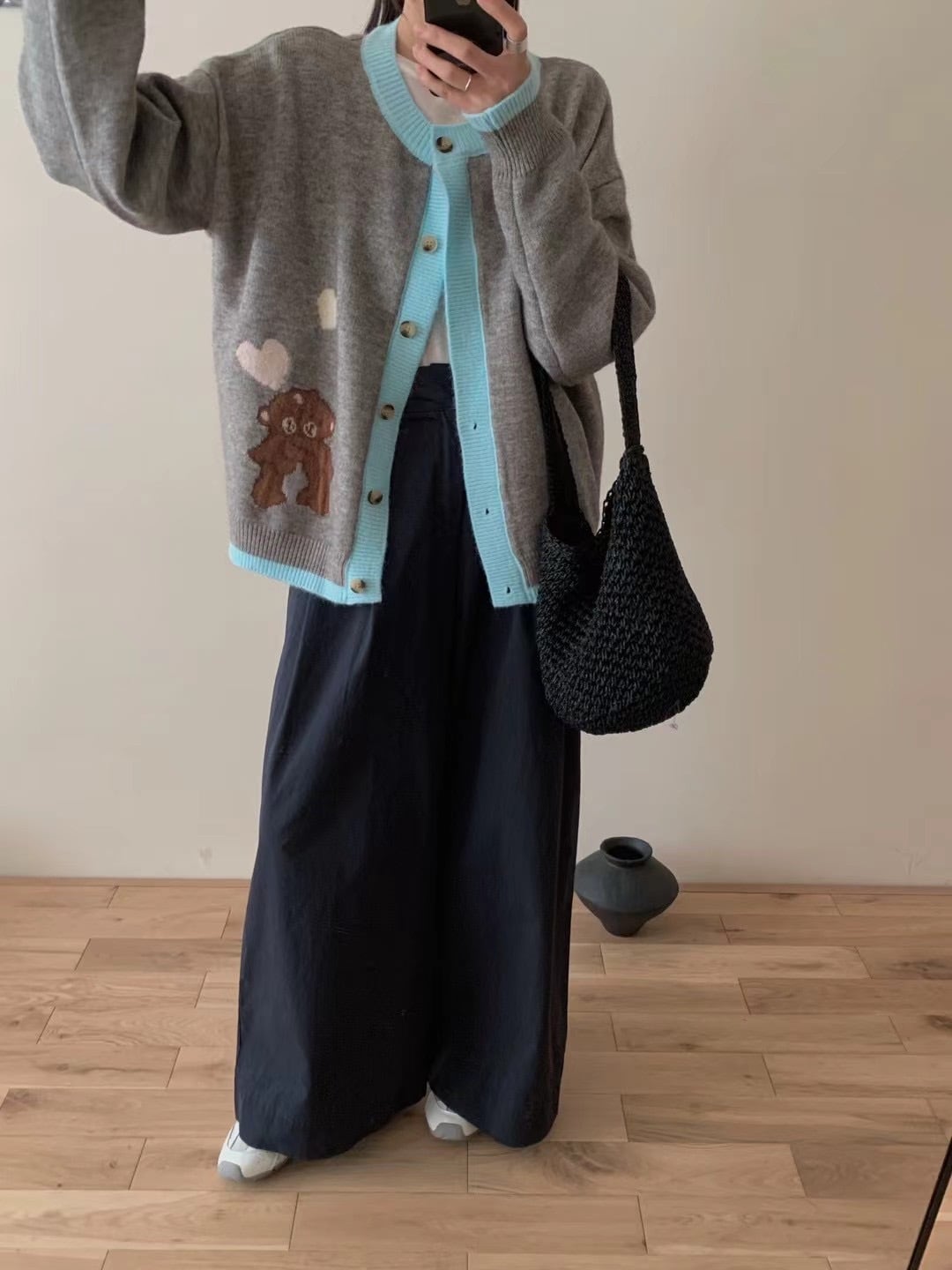 【outer】くまちゃんニットカーデ　M26336