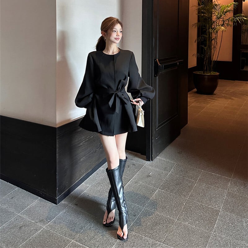 【dress】2WAYノーカラーミニワンピース　N3327