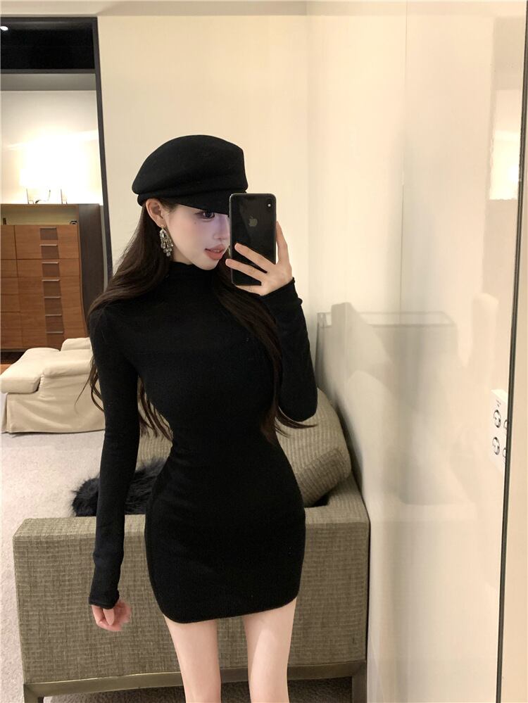 【dress】ハイネックニットワンピース　M28509