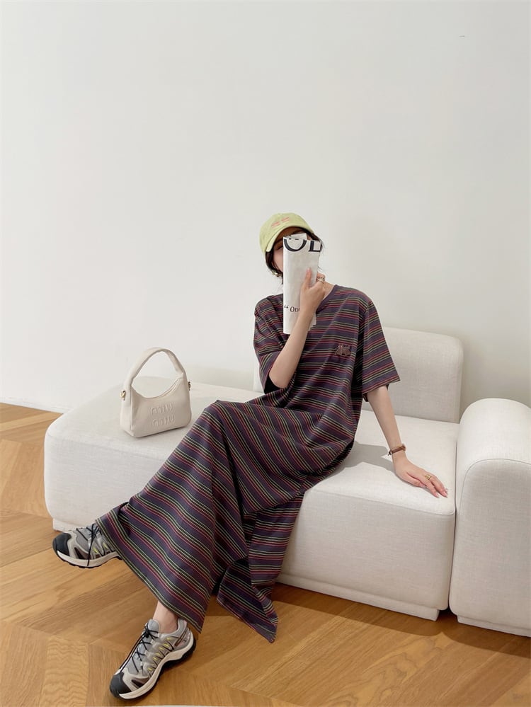【dress】ストライプ柄ワンピース　M24933