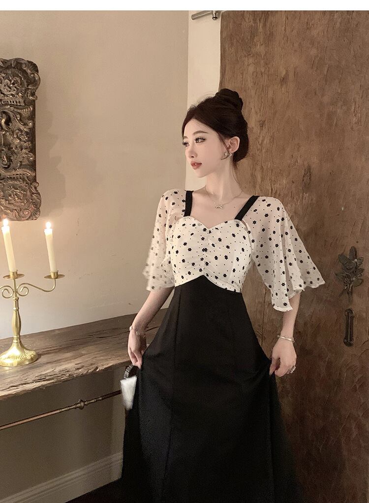 【dress】メッシュ切り替えワンピース G20254