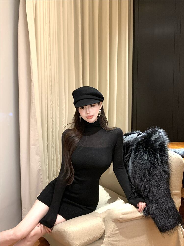 【dress】ハイネックニットワンピース　M28509