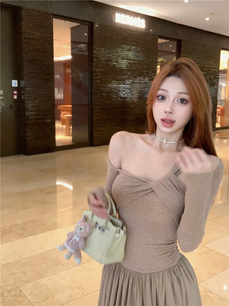 【dress】ニットドッキングワンピース　M28174