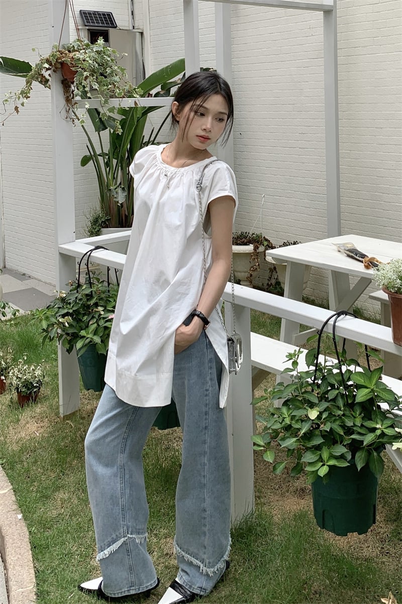 【tops】ノースリーブシャツトップス　M25114