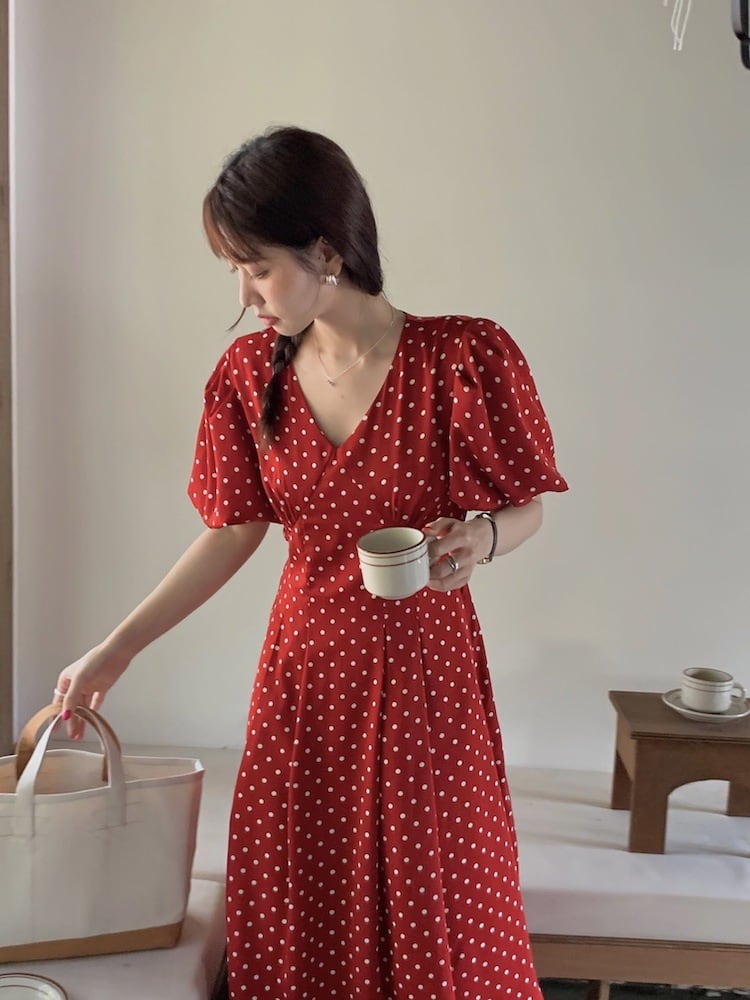 【dress】ドット柄ワンピース　M24778
