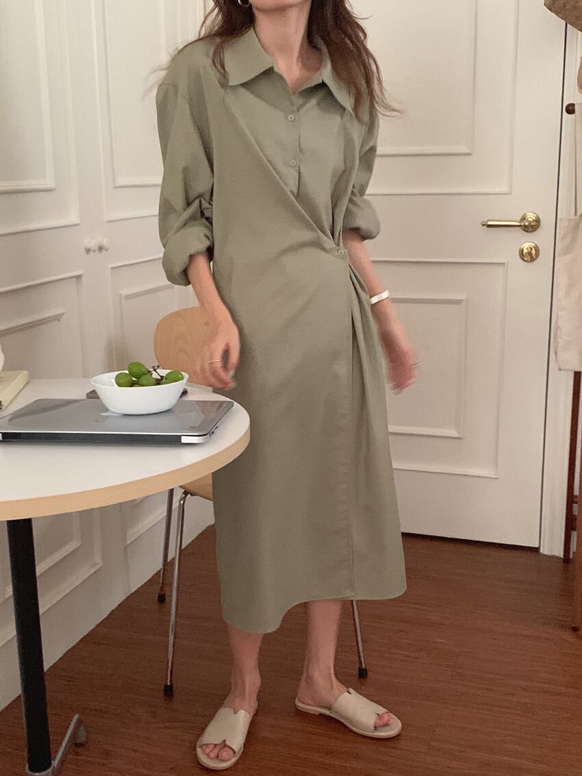 【dress】シャツワンピース　M18666