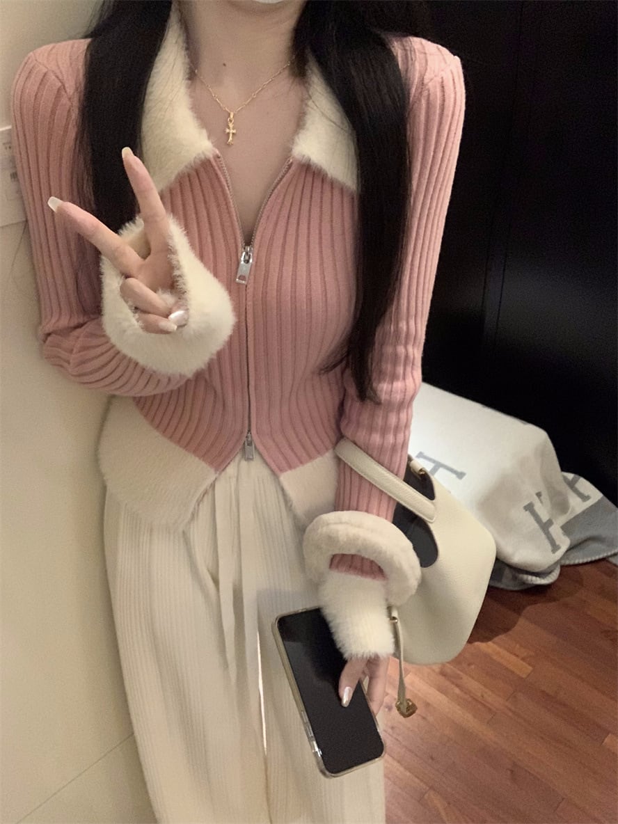 【outer】ドッキングファスナーニットカーデ　M27931
