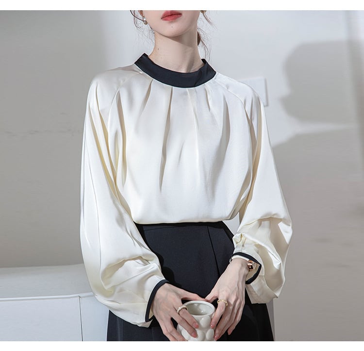 【tops】スタンドネックリボンブラウスG20316