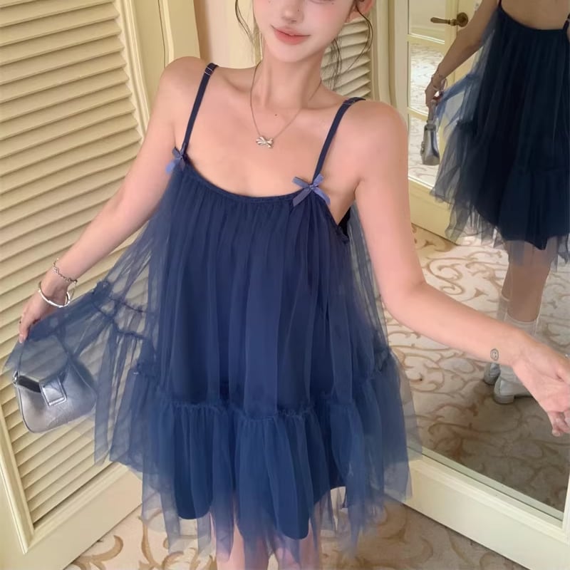 【dress】チュールミニキャミワンピース Q8346