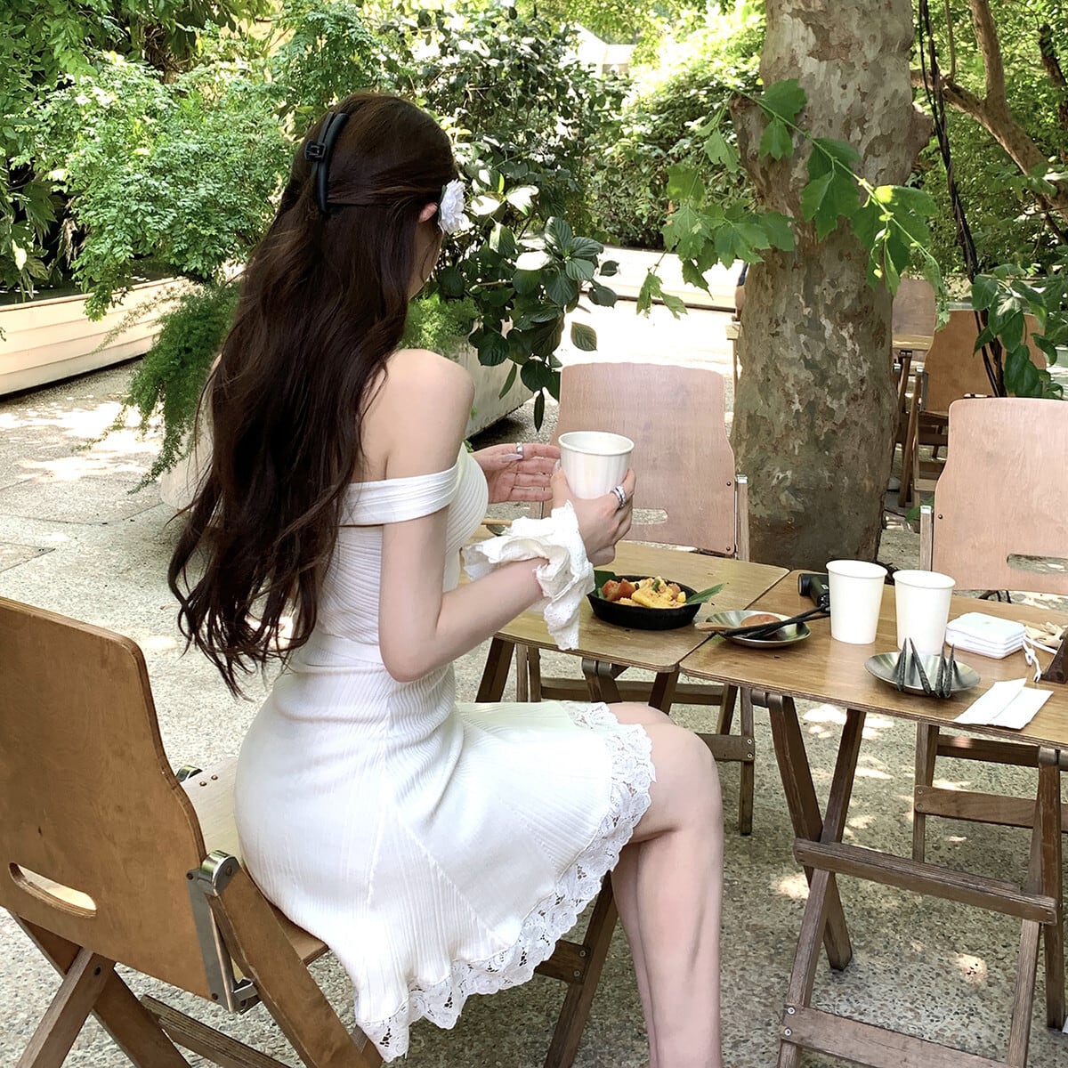【dress】クロスレースドッキングミニワンピース　N3220