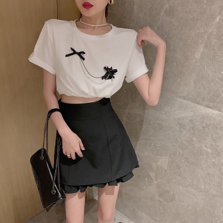 【bottoms】夏INS風Aライン合わせやすいボディラインショート丈スカートF0269