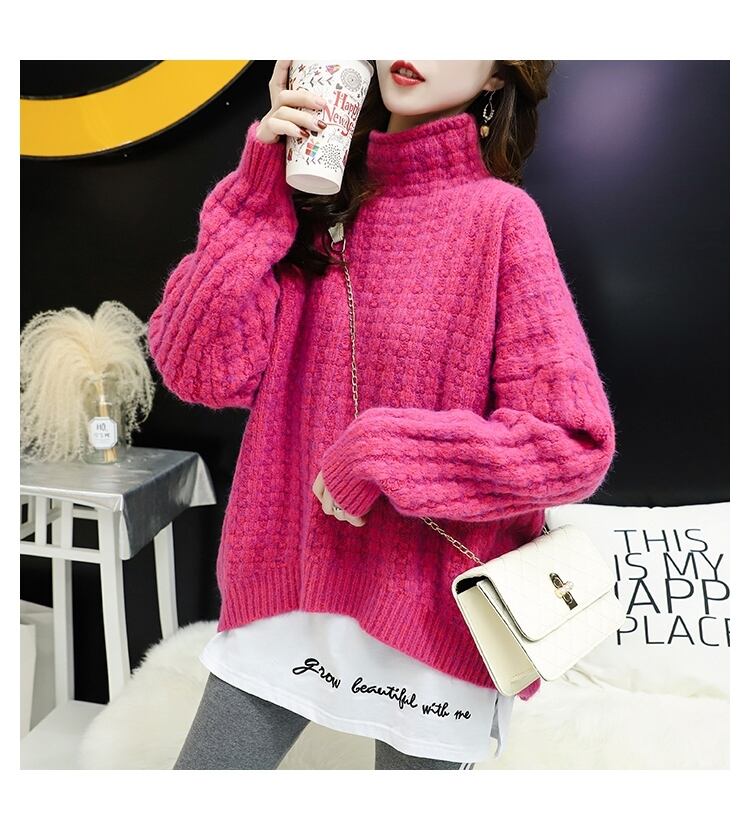 【tops】秋冬新作!韓国系着心地良いルーズ厚手合わせやすいゆったりセーター G3657