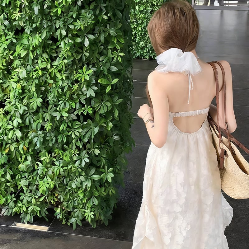 【dress】ベアバックロングレースドレス Q8011