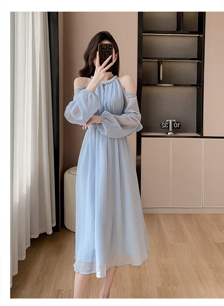 【dress】ビーズオフショルダーワンピース G20140