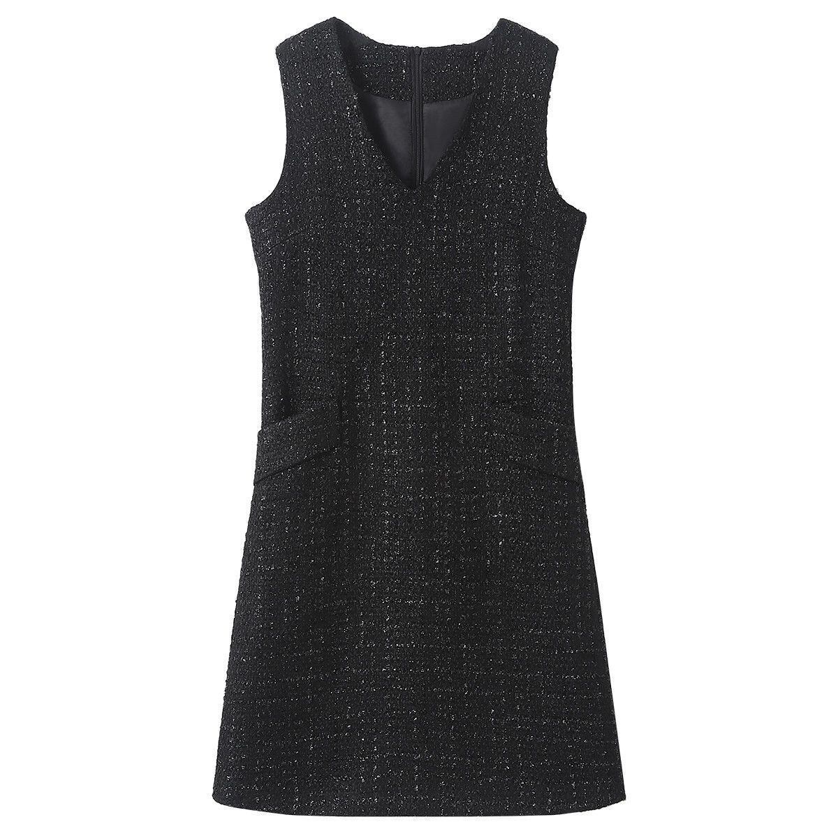 【dress】ノースリーブツイートワンピース　N2816