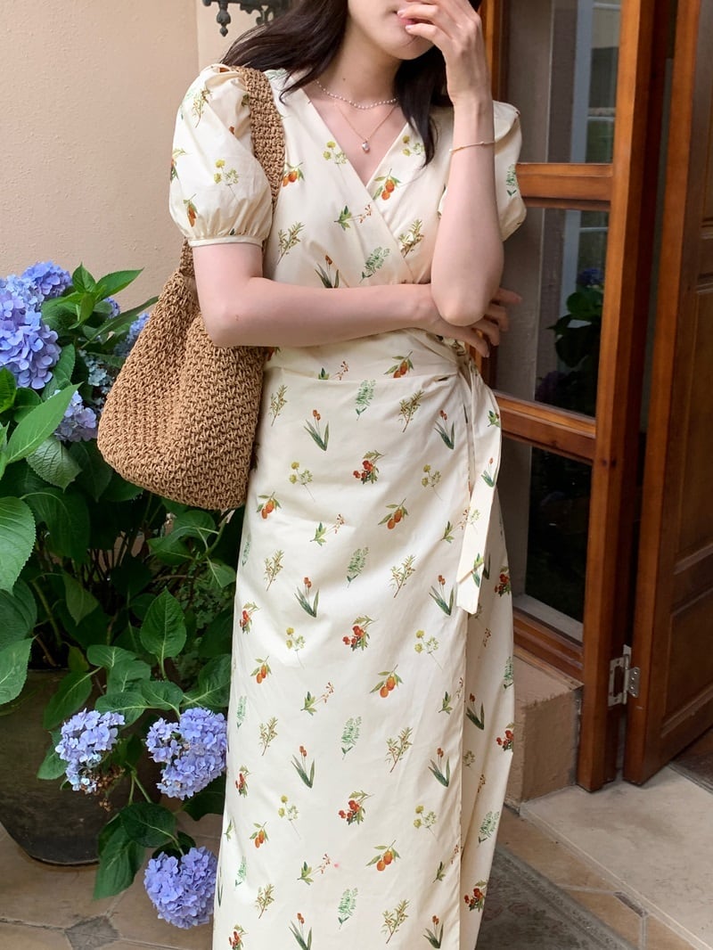 【dress】花柄ワンピース　M25191