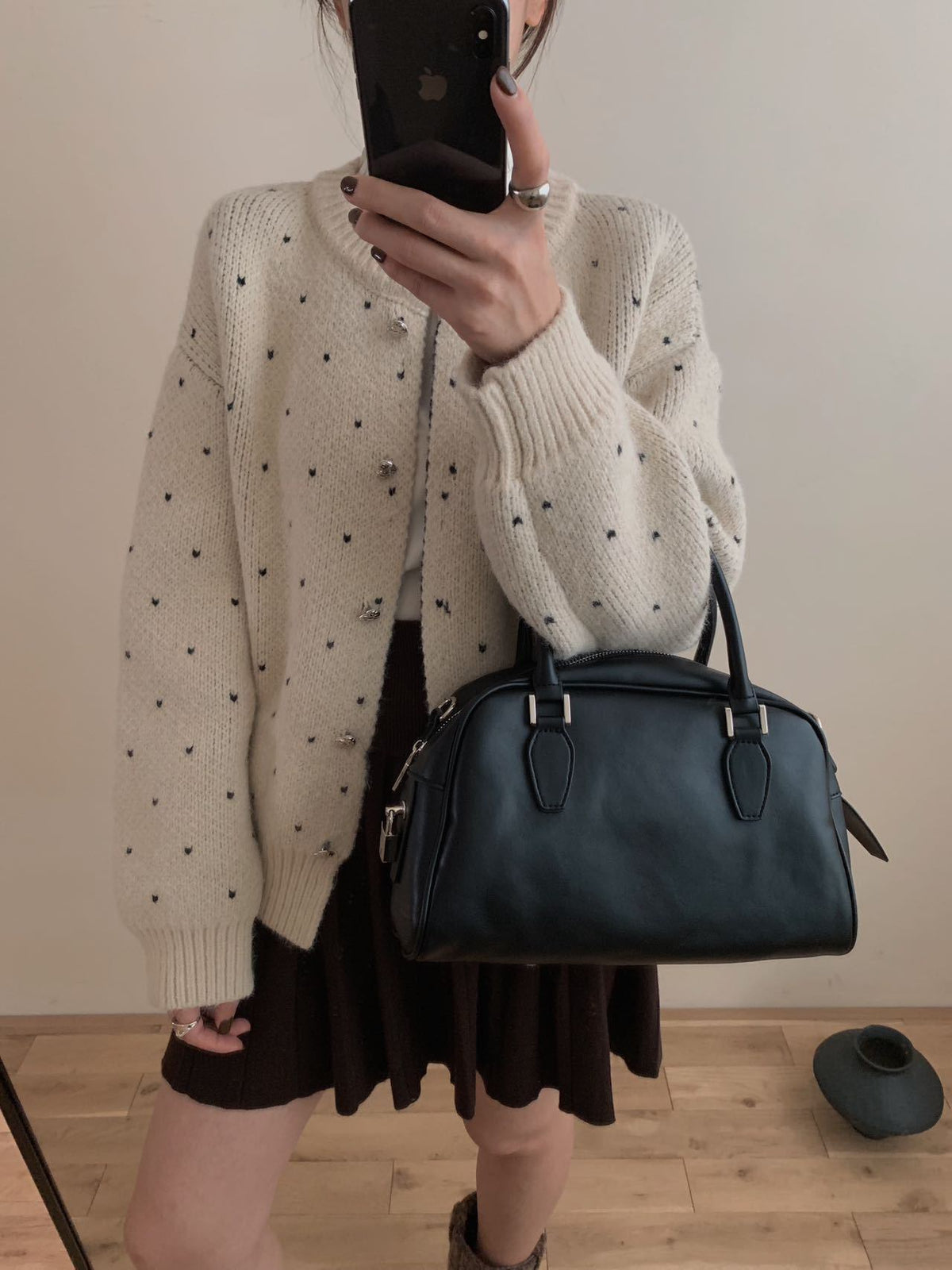 【outer】ハート柄ニットカーデ　M27245