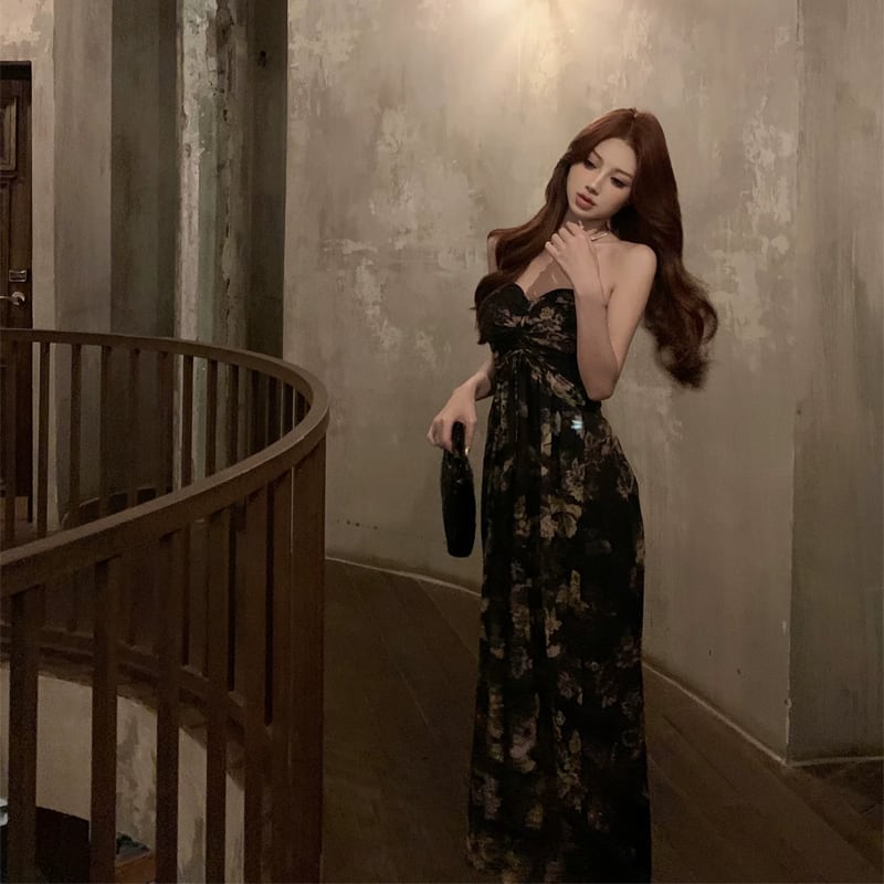 【dress】ロングチューブワンピース Q8505