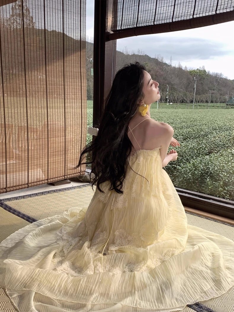 【dress】ティアードロングキャミワンピース Q8358