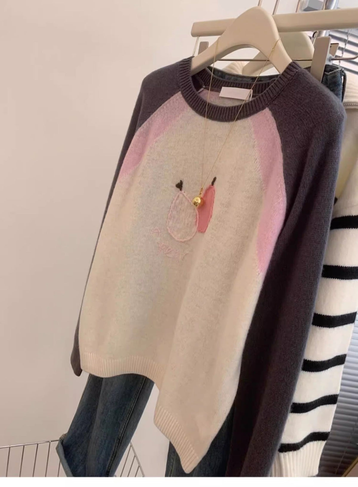 【tops】クルーネックニットセーター　M29249