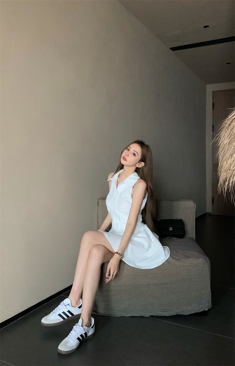 【dress】ノースリーブシャツワンピース　M24539