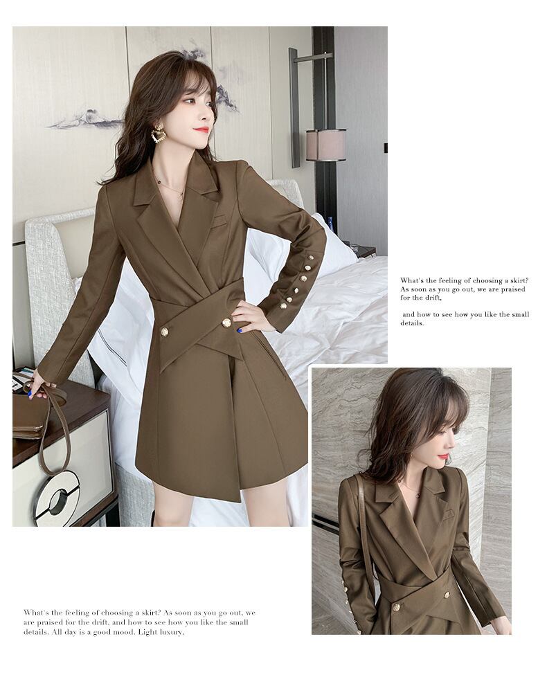 【dress】人気集中アイテム!気質満点ファッション 秋韓国系OL通勤スーツワンピース G2721