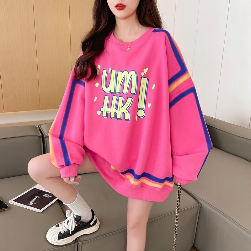 【tops】クルーネックプリントプルオーバー　M18639