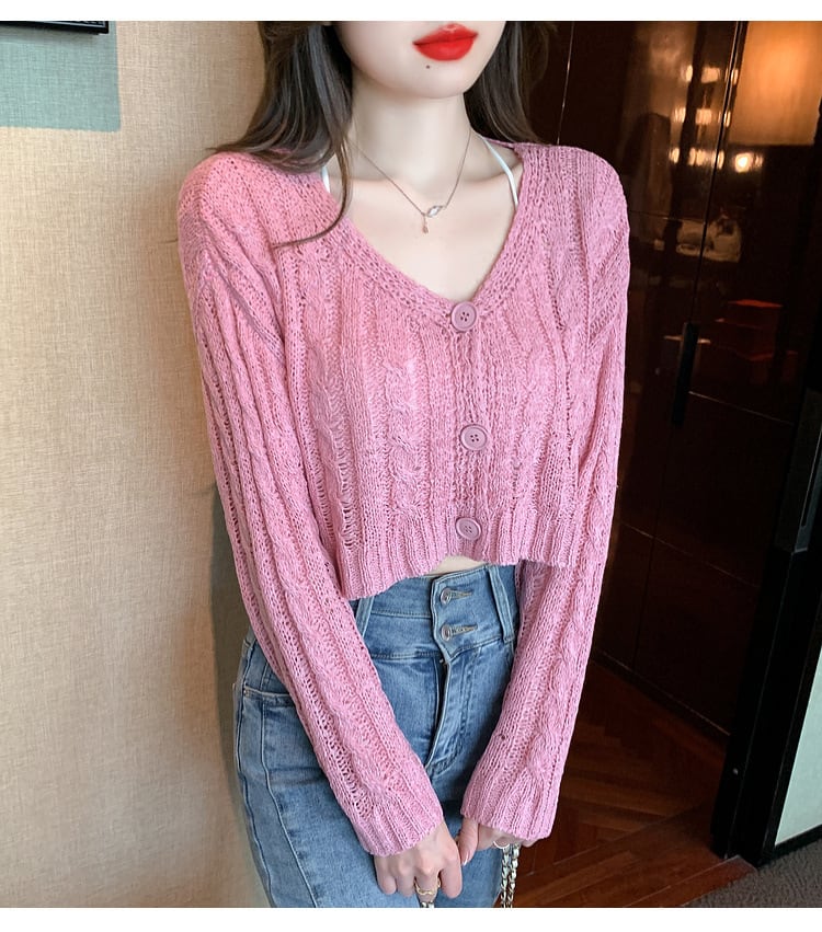 【outer】カットワークニットカーデ　M29379