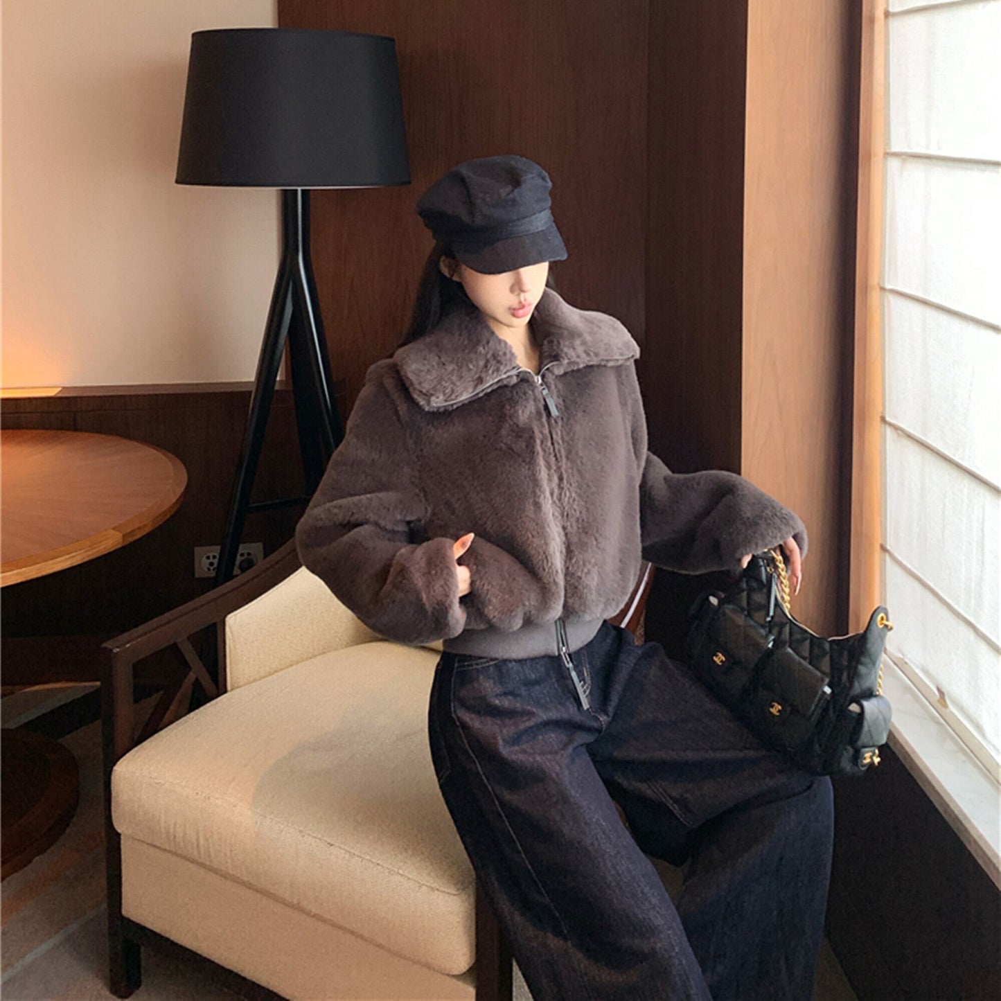 【outer】フェイクファーブルゾン　N3391