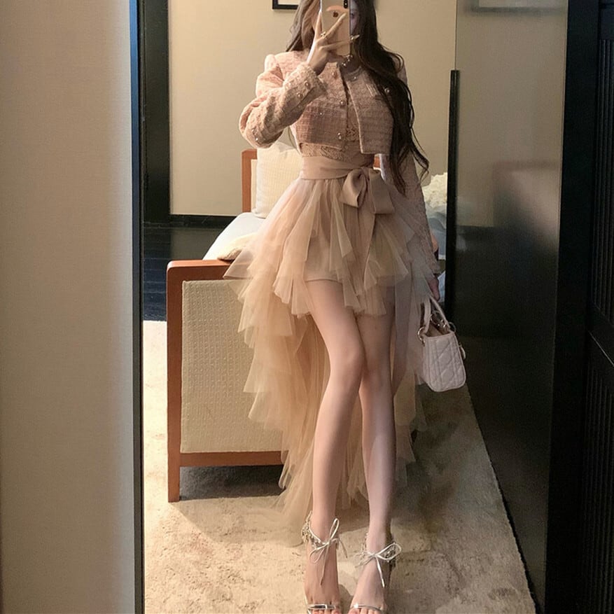 【dress】イレヘムチュールワンピース　N3411