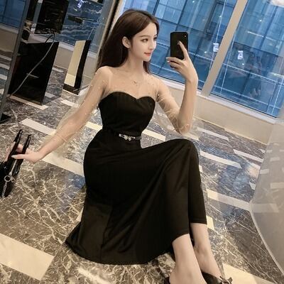 【dress】優しい雰囲気!韓国風気質満点魅力的レトロパフスリーブワンピース G0188