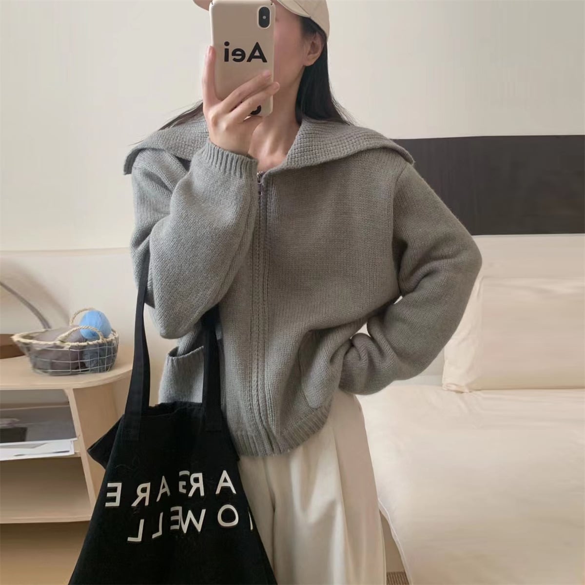 【outer】ファスナーニットカーデ　M25806