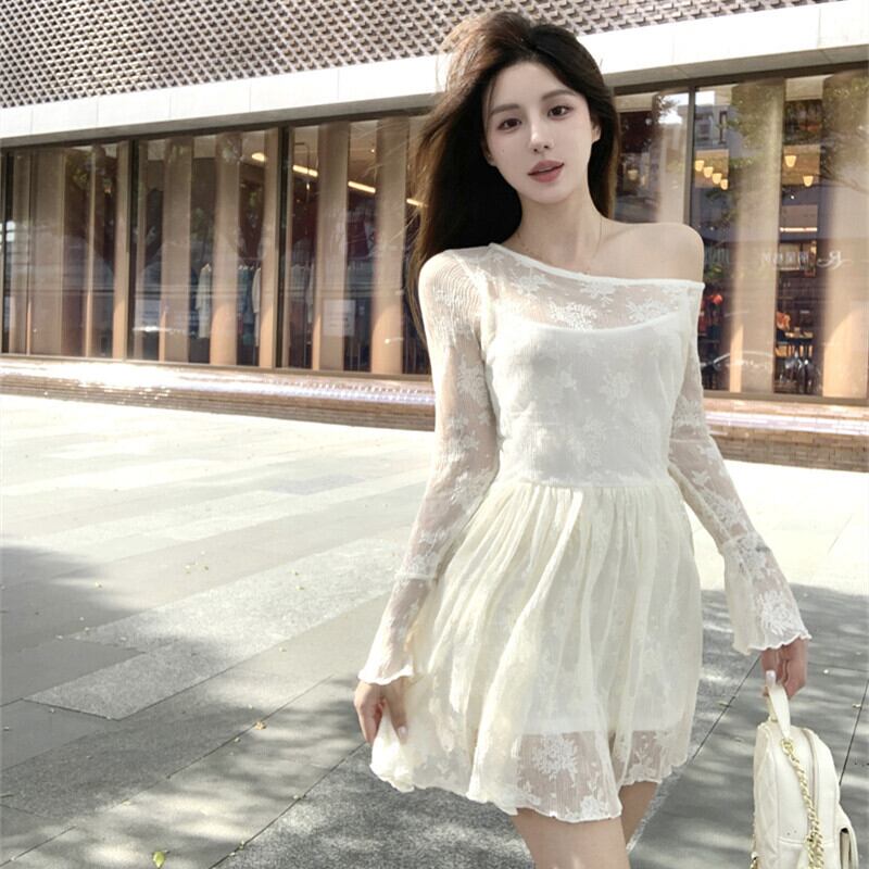 【dress】レース切り替えワンピース　M29873