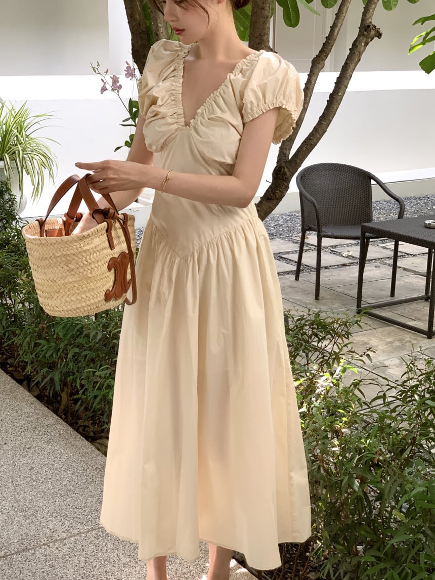 【dress】Vネックワンピース　M24626