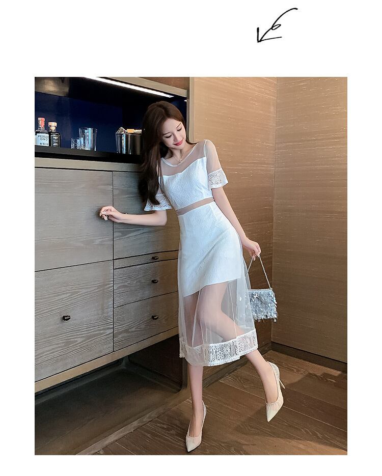 【dress】韓国風気質満点スウィート切り替え着痩せハイウエストワンピース G0271