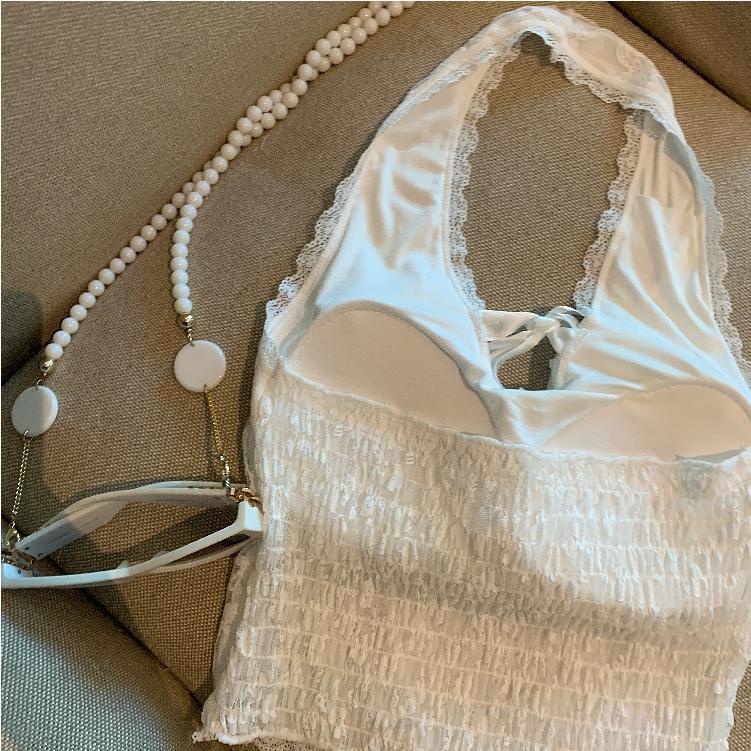 【tops】リボン付きレースキャミソール　M29528