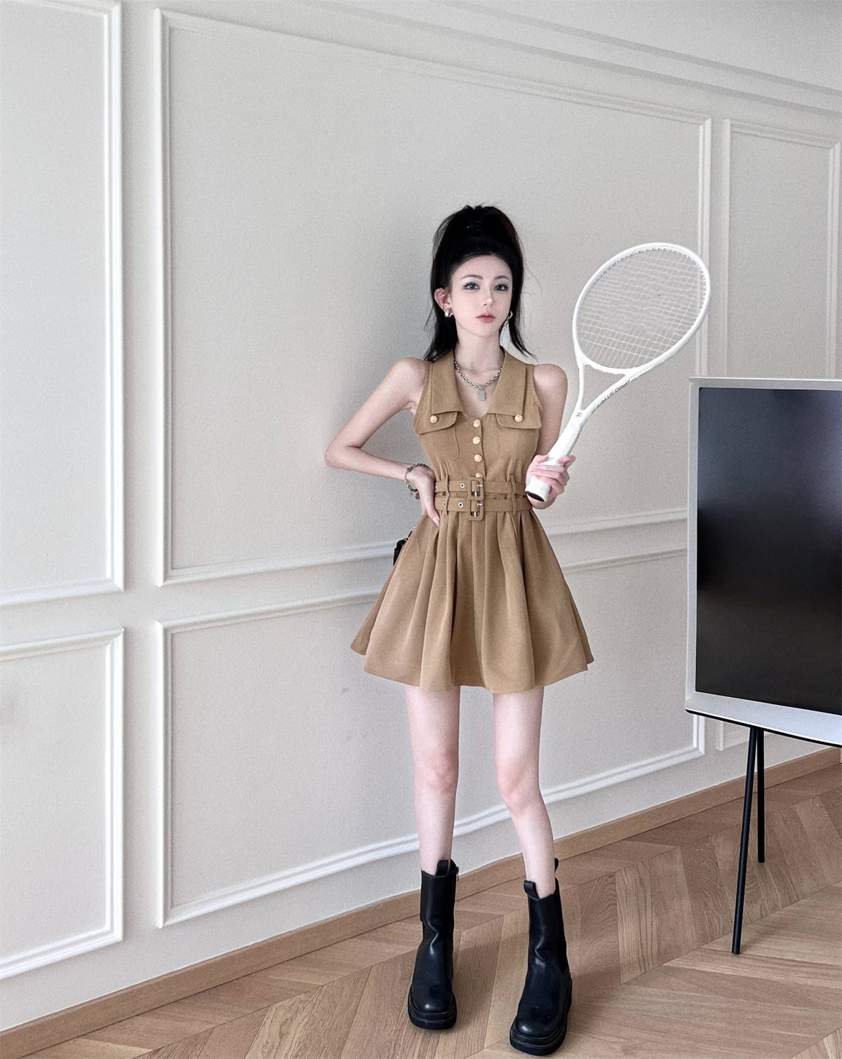 【dress】プリーツワンピース　M25089