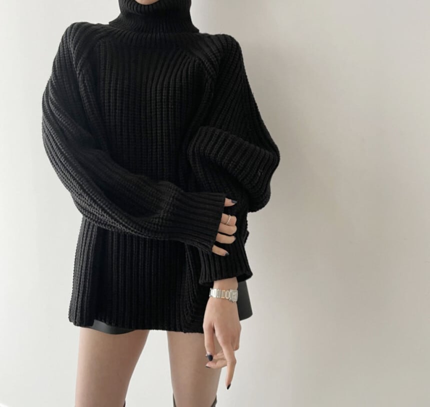 【tops】ハイネックニットセーター　M27577