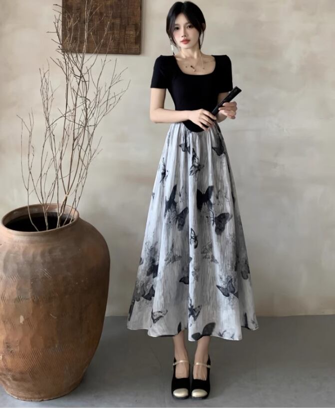 【dress】偽二つ切り替えワンピース G21002