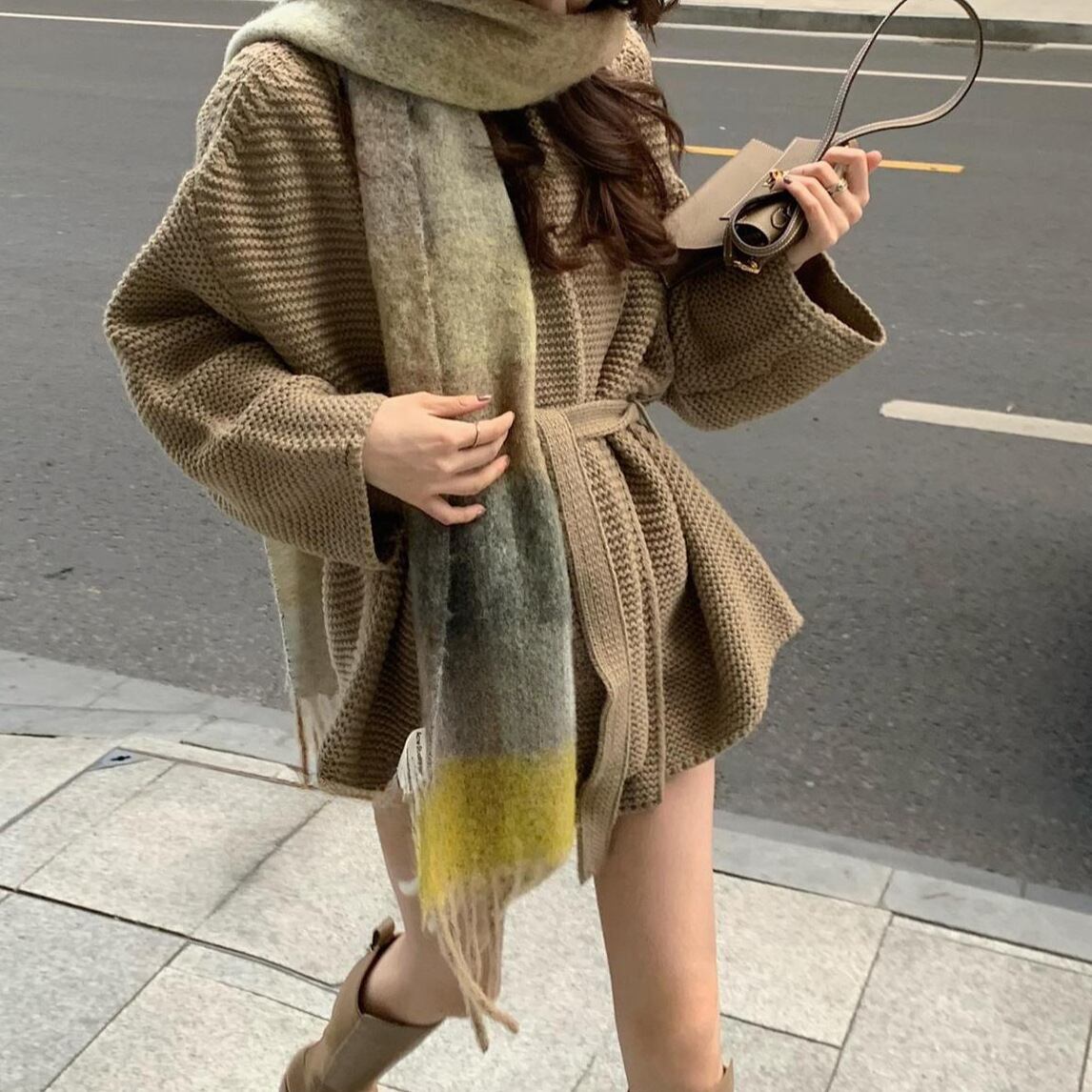 【outer】Vネックニットカーデ　M27190