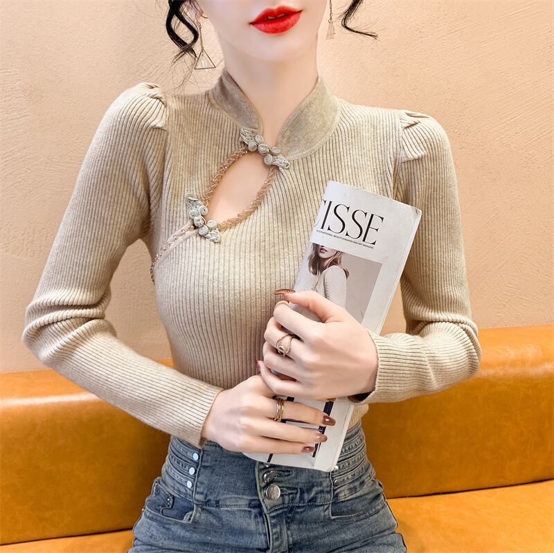 【tops】ビジューニットトップス　M28708