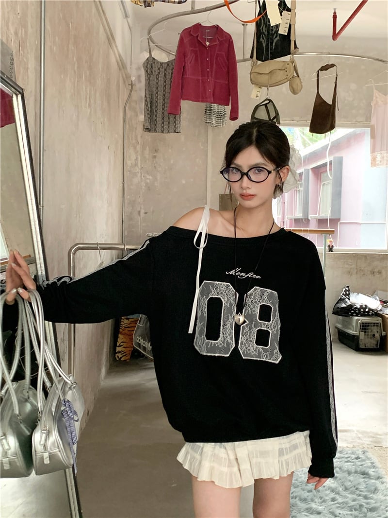 【tops】オフショルダープルオーバー　M26038