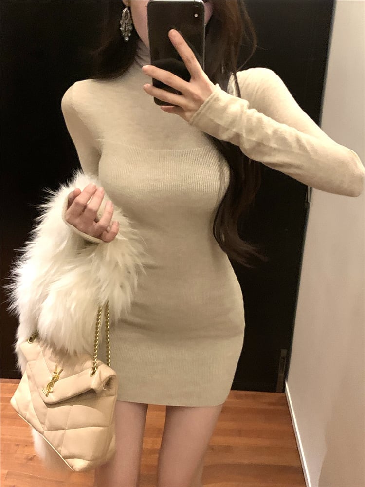 【dress】ハイネックニットワンピース　M28509
