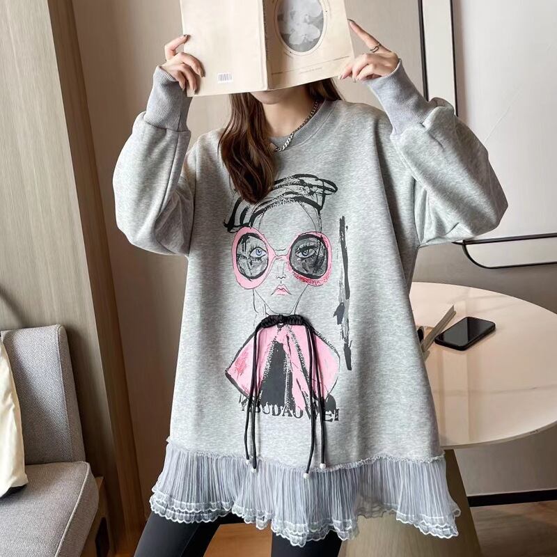 【tops】クルーネックドッキングパーカー　M18446