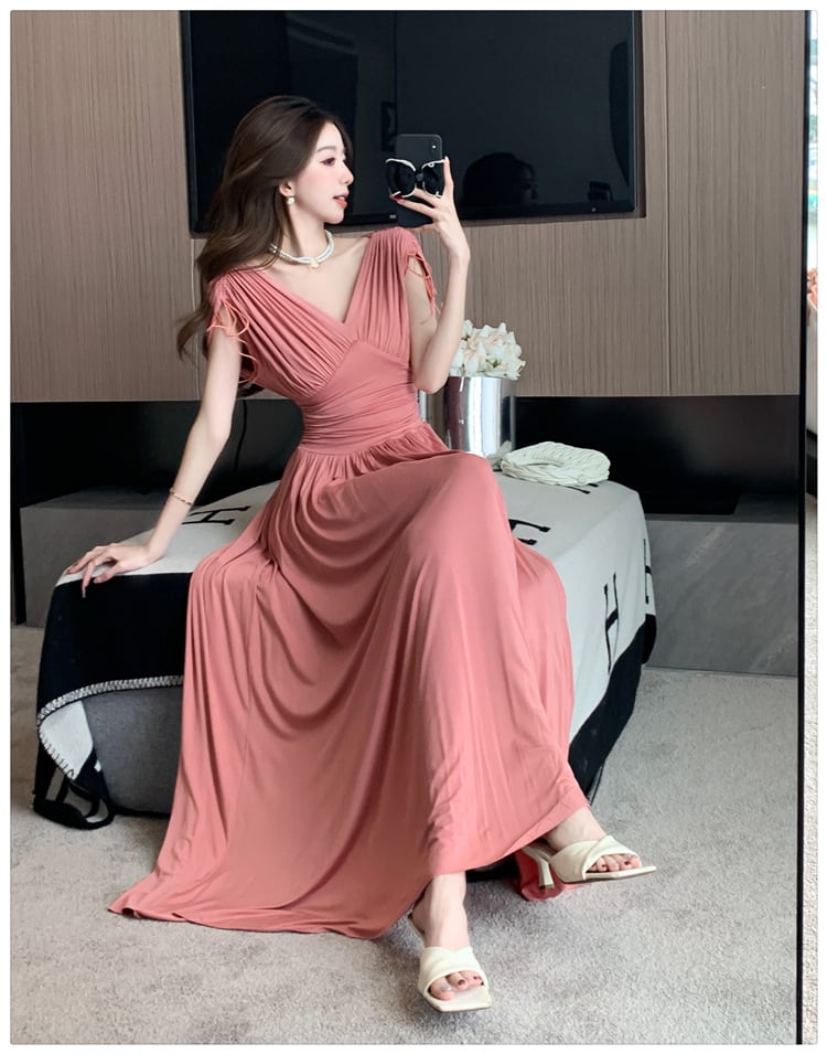 【dress】Vネックワンピース　M24966