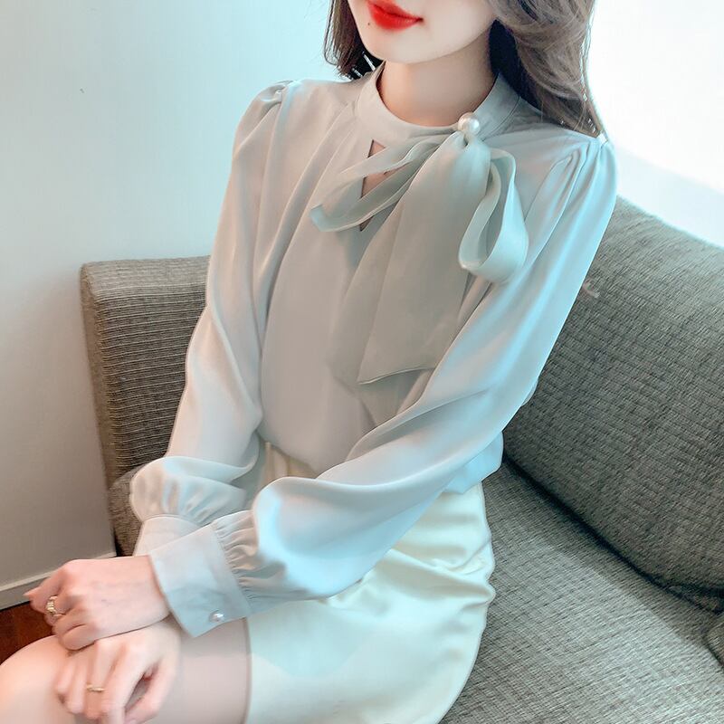 【tops】リボン付きブラウス　M29120