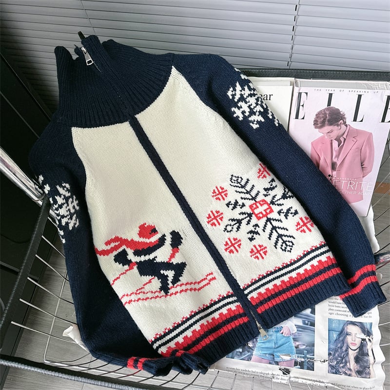 【outer】プリントニットカーデ　M27910