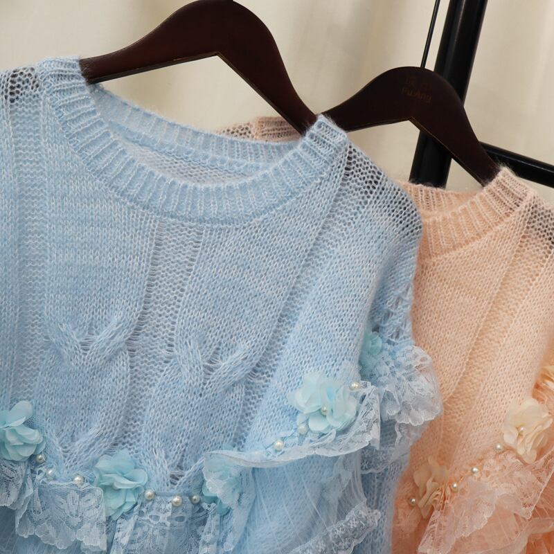 【tops】チュールコンビニットセーター　M29324